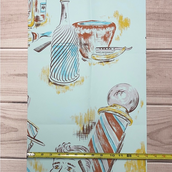 Vintage Wallpaper Sample Handprint by Warner 41932 “Barber Shop” Print Theme - Picture 5 of 9